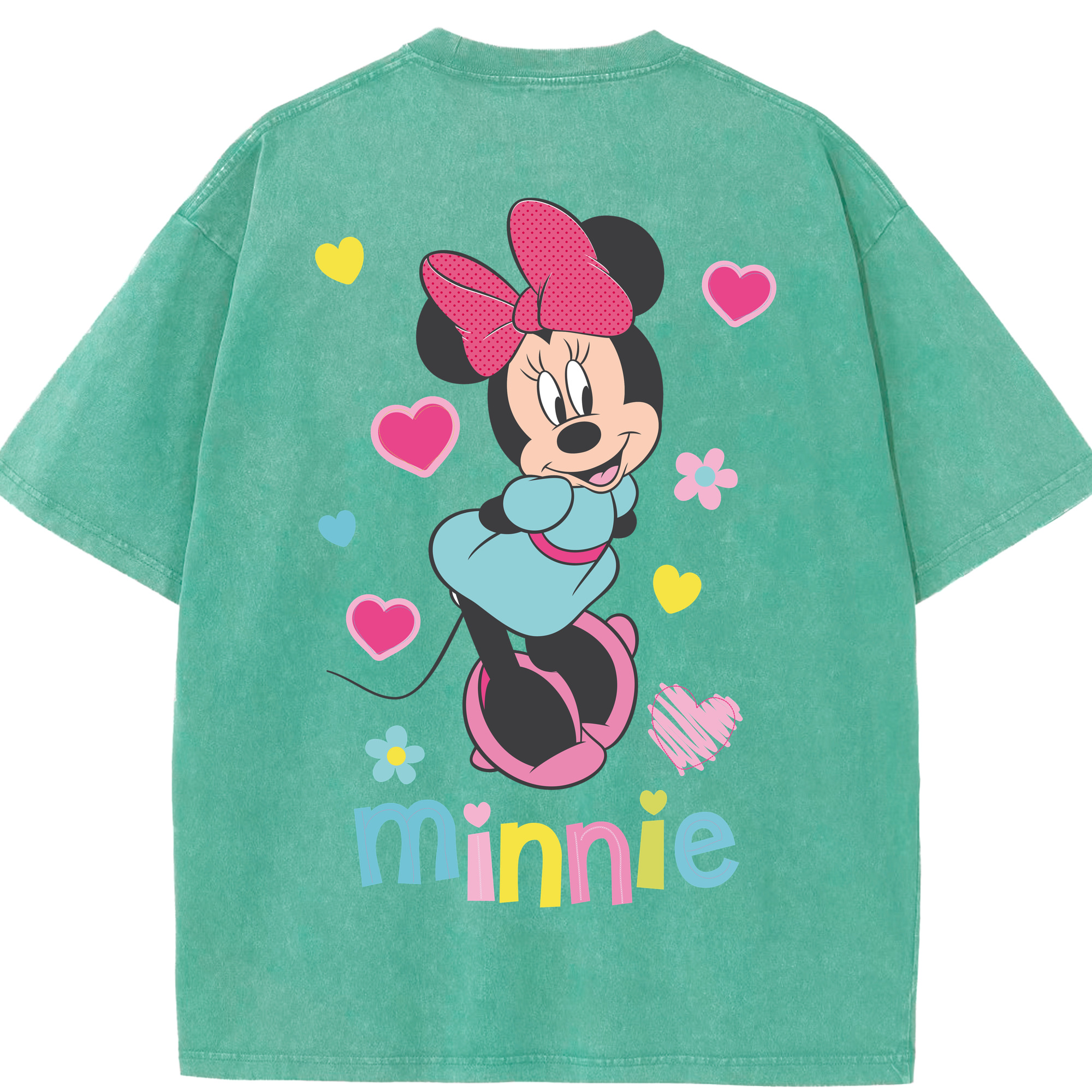 （画像用） ミッキーマウス Mickey Mouse 綿100% ヴィンテージ風 半袖Tシャツ（背面プリント）
